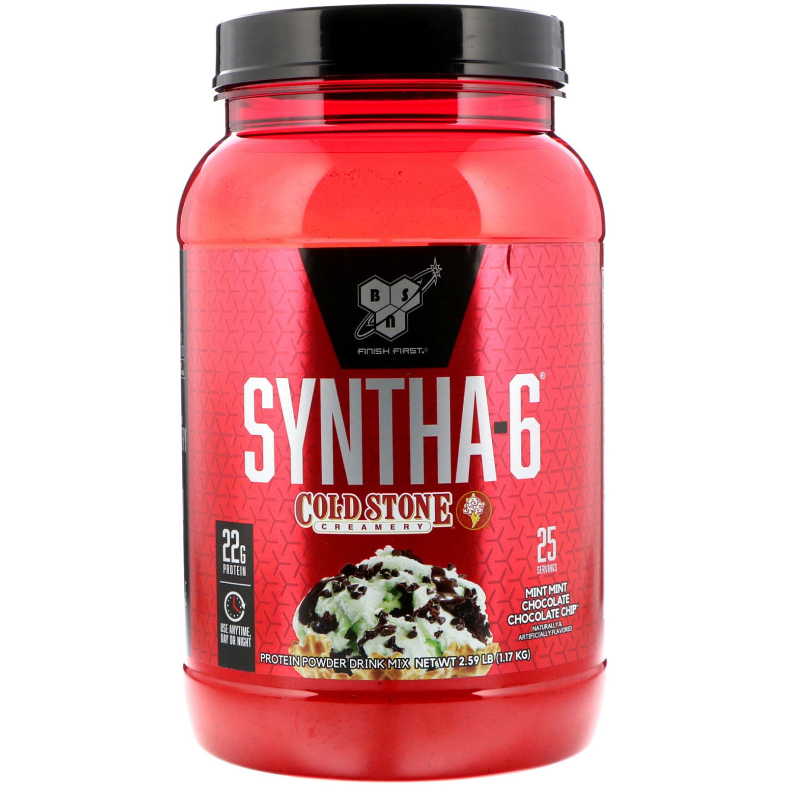 Bsn Syntha 6 Cold Stone Creamery Mint Mint Chocolate Chocolate Chip 2 59 Lb 1 17 Kg Walmart Com Walmart Com