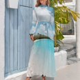 thumbnail image 4 of Tropical Beach Paradise Women's Long Dress Long Sleeves Dress Vintage Dresses Party Maxi Dress High Waist Dress, 4 of 4