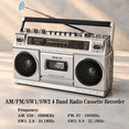 Retro Classic 80s Style Portable Boombox With Cassette Player Recorder ...