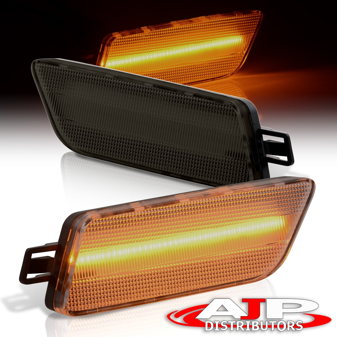 AJP Distributors Replacement Amber LED Smoked Lens Front Bumper Turn