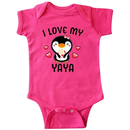 

Inktastic I Love My Yaya with Cute Penguin and Hearts Gift Baby Girl Bodysuit