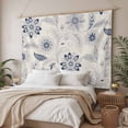 thumbnail image 3 of Blue Flower Vintage Tapestry for Bedroom Wall Hanging Tapestry, Abstract Ethnic Floral Pastoral Ceiling Backdrop Tapestries Poster Blanket Wall Decor for Teens Room Living Room Dorm 59" x 79", 3 of 8