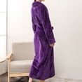 thumbnail image 1 of Womens Winter Lengthened Bathrobe Home Clothes Shawl Long Sleeved Robe Coat, 1 of 9