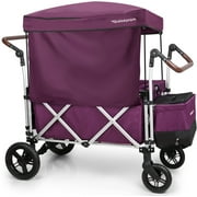 Bebepram S7 Foldable Luxury Wagon Purple Multi-Function with Adjustable Handles and Sunroof