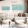 thumbnail image 4 of Elephant Stock April Breeze I Teal Wall Art - Horizontal Multi Panel Canvas - Living Room Wall Decor - Floral And Botanical Multi Panel - Blue And White Decor By James Wiens - 56" x 27", 4 of 8