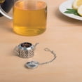 thumbnail image 5 of HIC Kitchen Tea Infuser, Teapot Shape with Drip Tray, 18/8 Stainless Steel, Set of 2, 5 of 5