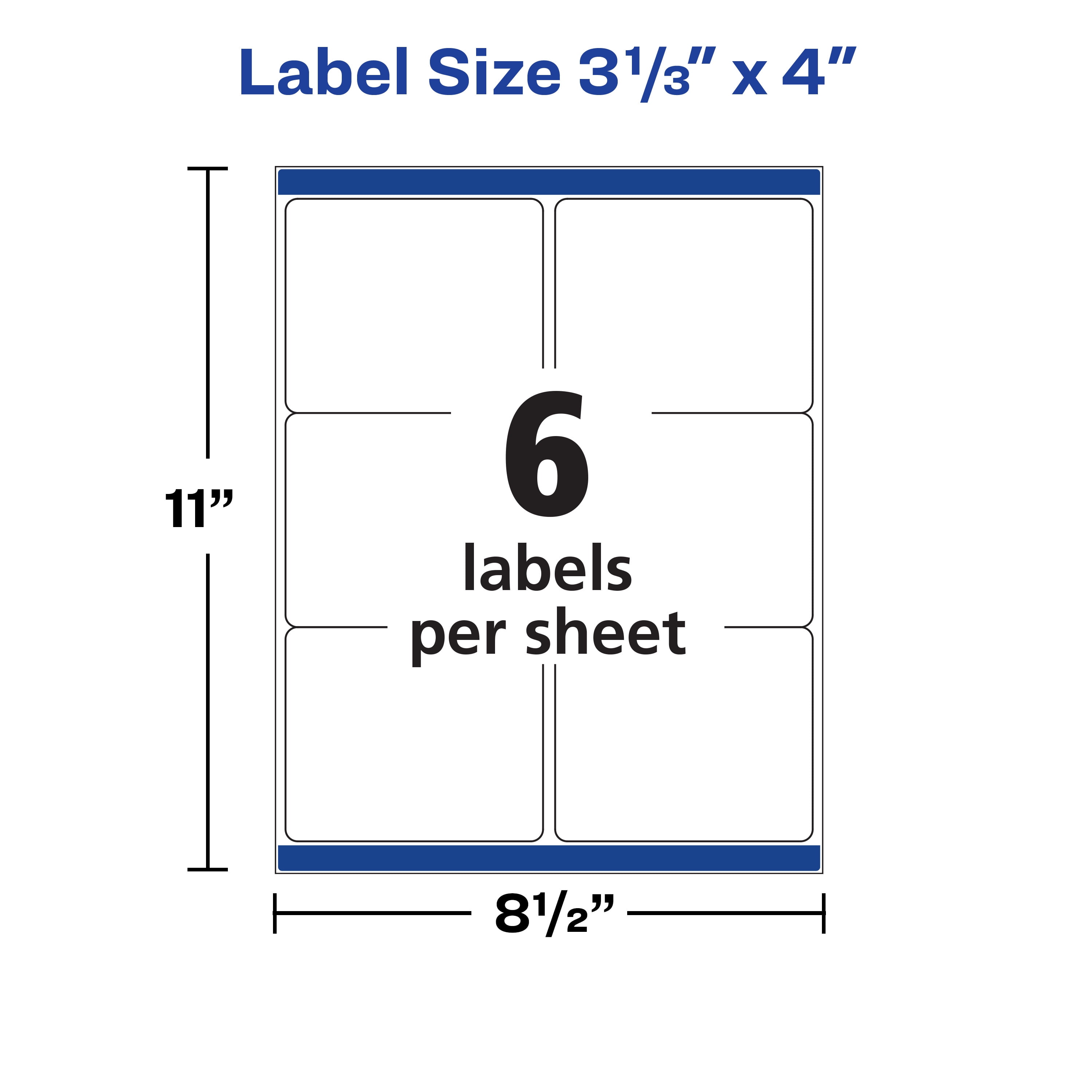 Avery Waterproof Labels with Ultrahold Permanent Adhesive, 3-1/3