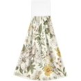 thumbnail image 2 of 2pcs Hanging Kitchen Towels Vintage Flowers Chamomile Hand Bath Towels Dish Towels Soft Coral Velvet Tie Towel with Loop for Bathroom Washcloth Farmhouse, 18x14 Inch Washcloth Gift, 2 of 7