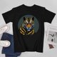 thumbnail image 2 of Serious Tiger T-shirt Cartoon T-shirt Jaguar T-shirt Aesthetics shirt Unisex Tees, 2 of 5