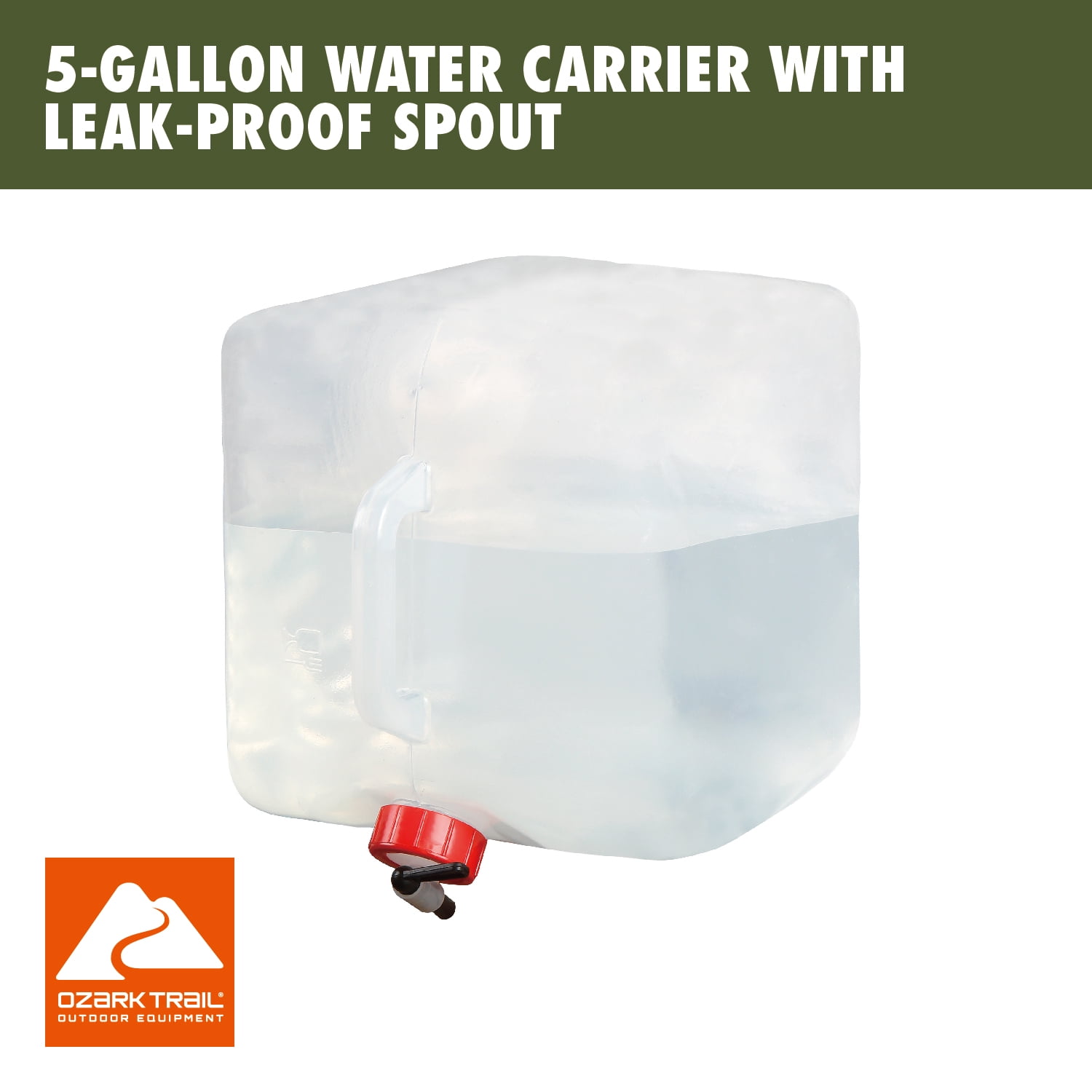 Ozark Trail 5-Gallon Collapsible Water Container, Clear