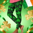 thumbnail image 2 of Xdegoge St. Patricks Day Leggings for Women Full Length Clover Pattern Stretchy Yoga Pants Comfortable Casual Wear Festival and Holiday Outfits, 2 of 6