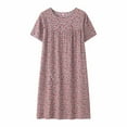 thumbnail image 3 of Cotton Blend Short Sleeve Sleep Dress Loose Fit Home Wear Comfortable Nightgown for Women, 3 of 4