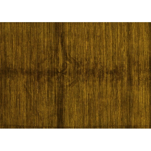 Ahgly Company Machine Washable Indoor Rectangle Abstract Yellow Modern Area Rugs, 5' x 7'