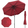 thumbnail image 1 of Gymax 9 FT Patio Umbrella w/Push Button Tilt & Crank 2-Tier Vented Top 8 Metal Ribs Red, 1 of 10