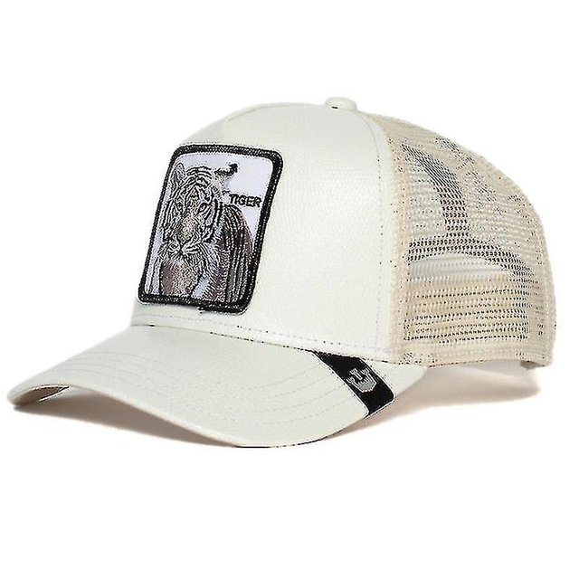 Gorra de malla de tigre blanco Gorra de béisbol de verano Gorra de camionero