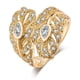 thumbnail image 1 of Anillo de cobre de 4 tamaños para mujer, joyería de moda con decoración de circonita en forma de hoja (n.° 6,5), 1 of 1