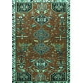thumbnail image 1 of Ahgly Company Machine Washable Indoor Rectangle Persian Turquoise Blue Traditional Area Rugs, 2' x 4', 1 of 4
