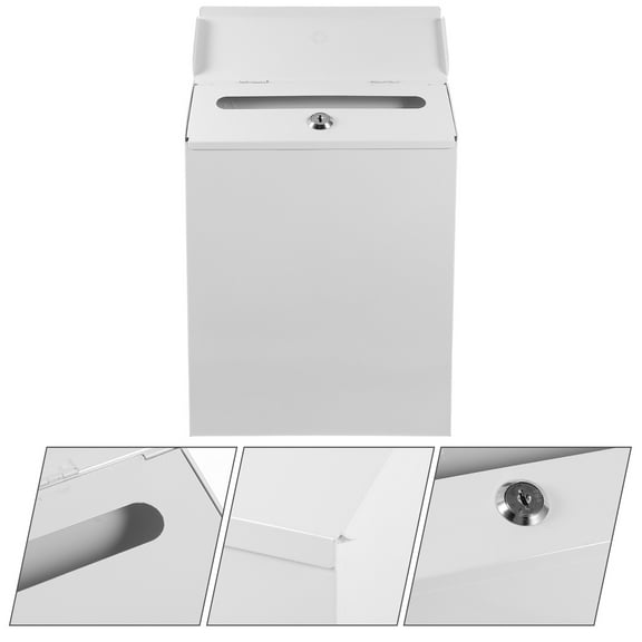PENIKOKO Letter Box White 1Pack 11.7X8.5X2.6In Iron Large Metal Mailbox for Outside
