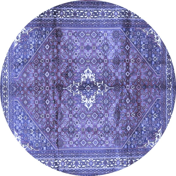 Ahgly Company Indoor Round Persian Blue Traditional Area Rugs, 5' Round