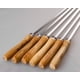thumbnail image 3 of Rawiri Juego de 6 Brochetas Planas de Acero Inoxidable con Mango de Madera para Barbacoa 42cm, 3 of 5