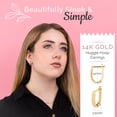 thumbnail image 3 of MAZZERI 14K Gold Huggie Hoop Earrings - Classic Small Diamond Cut Hinged Huggies For Women and Men, 3 of 8