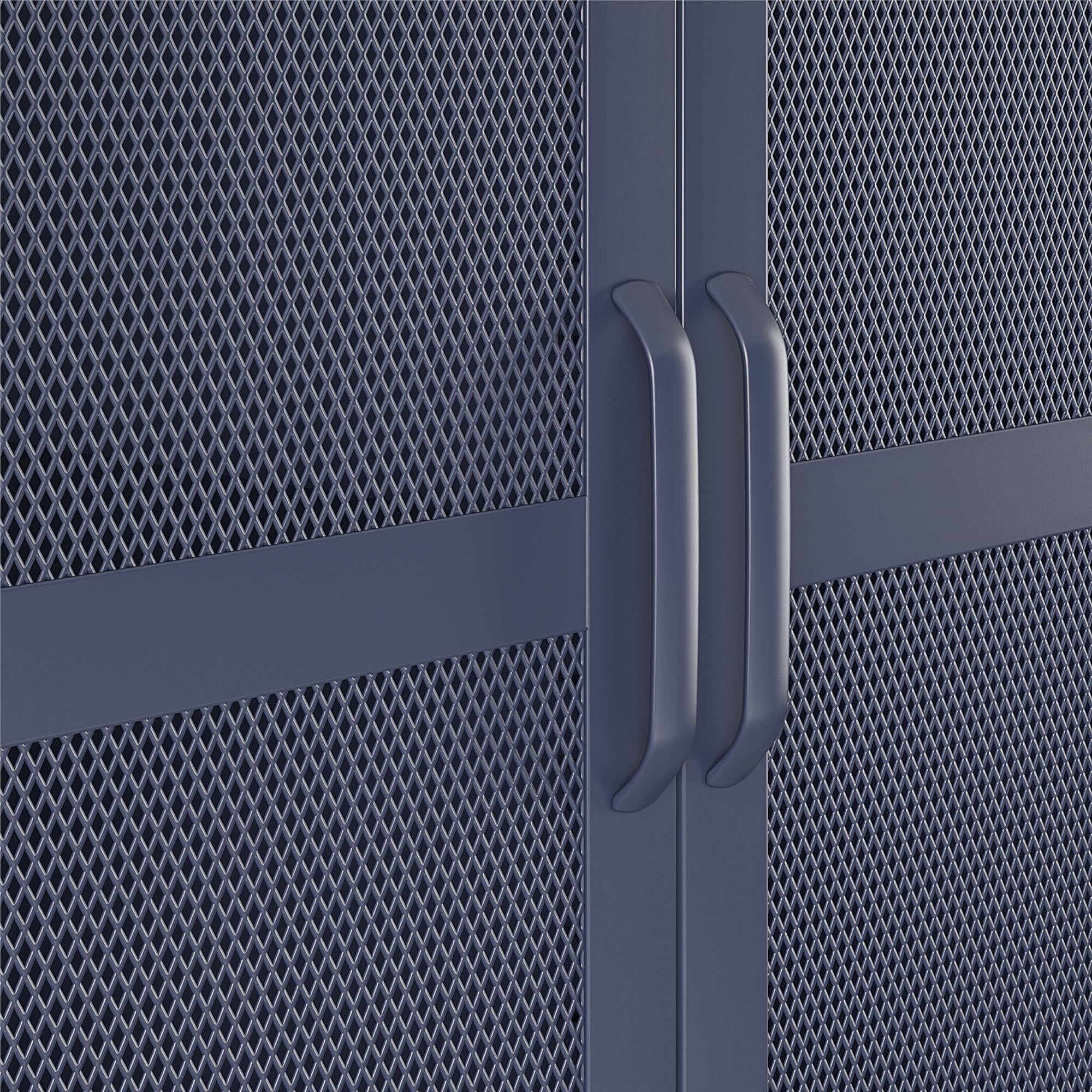 Novogratz Channing Tall 2 Door Storage Cabinet-Mesh Metal Locker, Kelly  Green 