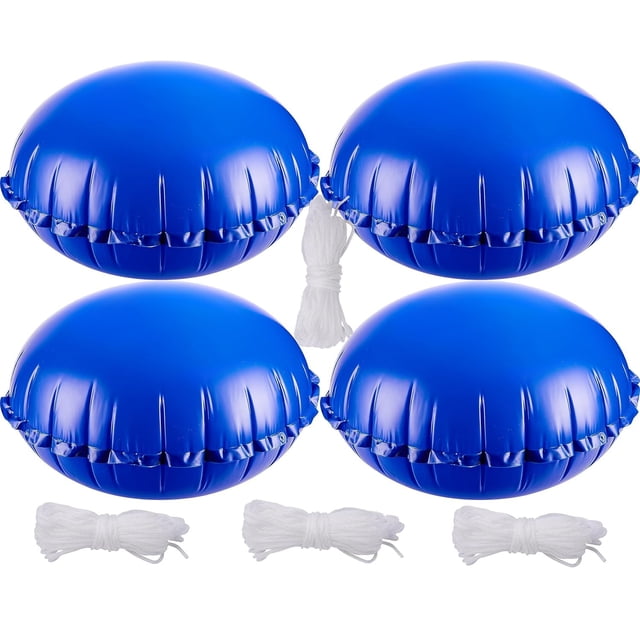 ZerUprin 4 Pcs Round Pool Air Pillows - 4 x 4 Ft Ice Equalizer Air Pillow for Above Ground Pools - Swimming Pool Winterizing Closing Cover Pillow with Ropes for Support P