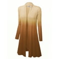 thumbnail image 2 of MBJ WSK1079 Womens Ombre Open Front Long Cardigan XXXL BROWN, 2 of 3