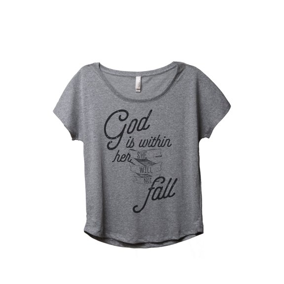 Thread Tank God Is Within Women's Relaxed Slouchy Dolman T-Shirt Tee Heather Grey Small