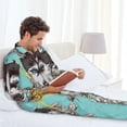 thumbnail image 5 of KLL Husky With Dreamcatcher Sleepwear Mens Flannel Pajamas,Long Cotton Pj Set, 5 of 7