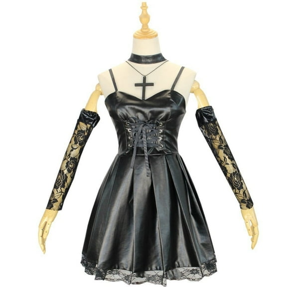 Women Misa Amane Inspired Black Dress Outfit Gothic Style Dress Set