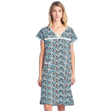 

Casual Nights Women s Cotton Short Sleeve Sleep Dress Nightshirt