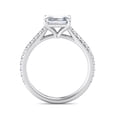 thumbnail image 3 of Blue Jewel 1.6 Ct Emerald Cut Lab-Grown Diamond Engagement Ring - Striking Solitaire with Graceful Design - 14K White Gold Plated Setting - Proposal & Meaningful Gift, 3 of 3