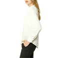 thumbnail image 5 of INSPIRE CHIC Women's Elegant Shirts V Neck Point Collar Long Sleeve Smooth Satin Blouse XS White, 5 of 7