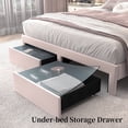 thumbnail image 5 of SIBEDS LED Bed Frame with 2 Storage Drawers and Galaxy Star Projector Velvet Upholstered Pink Tufted Wingback Headboard, Full, 5 of 9
