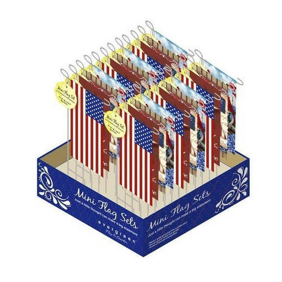 Evergreen Flag & Garden American Mini Boxed 2-Sided Polyester 1'1'' x 6'' Garden Flag (Set of 24)
