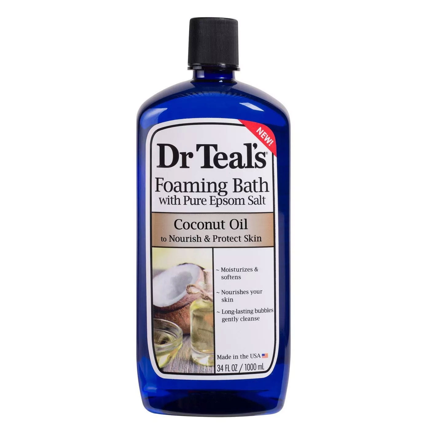 Dr Teals Epsom Salt Foaming Bath Coconut Oil, 34 Oz.