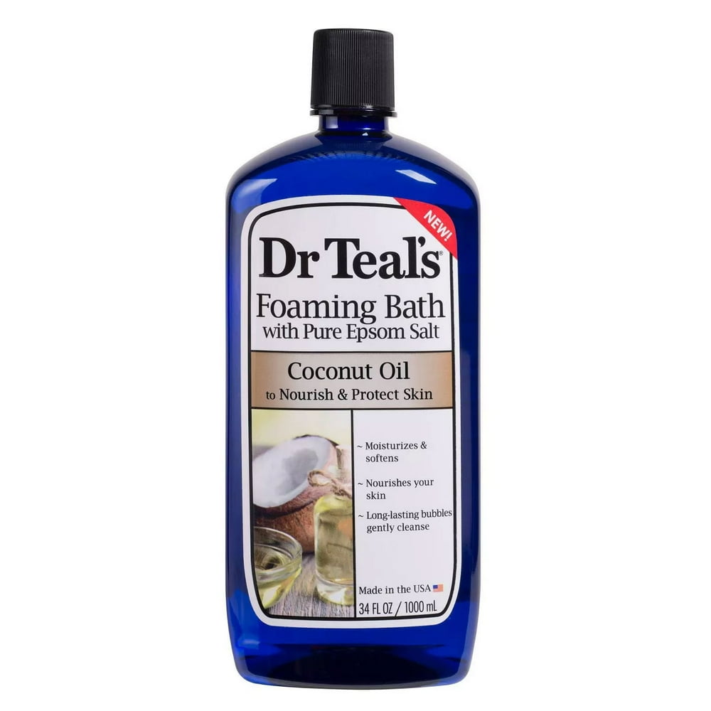Dr Teals Epsom Salt Foaming Bath Coconut Oil, 34 Oz.