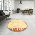 thumbnail image 3 of Ahgly Company Indoor Round Abstract Sun Yellow Abstract Area Rugs, 8' Round, 3 of 6