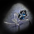 thumbnail image 3 of Broche de Mujer en Forma de Rosa con Cristales y Piedra azul CHAO, 3 of 5