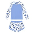 thumbnail image 5 of Two-Piece Swimsuit Set With Floral Print and Long Sleeves for Girls, UPF 50+ Sun Protection Rash Guard and Swim Bottom, Beach and Pool Outfit for Kids, 5 of 5