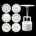 thumbnail image 3 of LAICAIW DayCount Mooncake Stamps Set, Cake Hand Press Mold 1 Barrel 6 Floral Patterns Manual Cake Pastry Pressure Mould for Party, 3 of 6