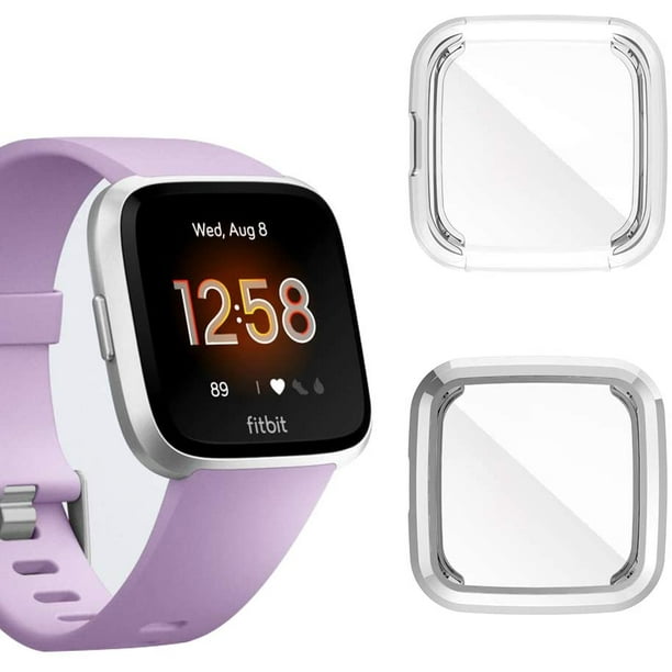 Compatible Fitbit Versa Lite Screen Protector Case 2 Pack TPU