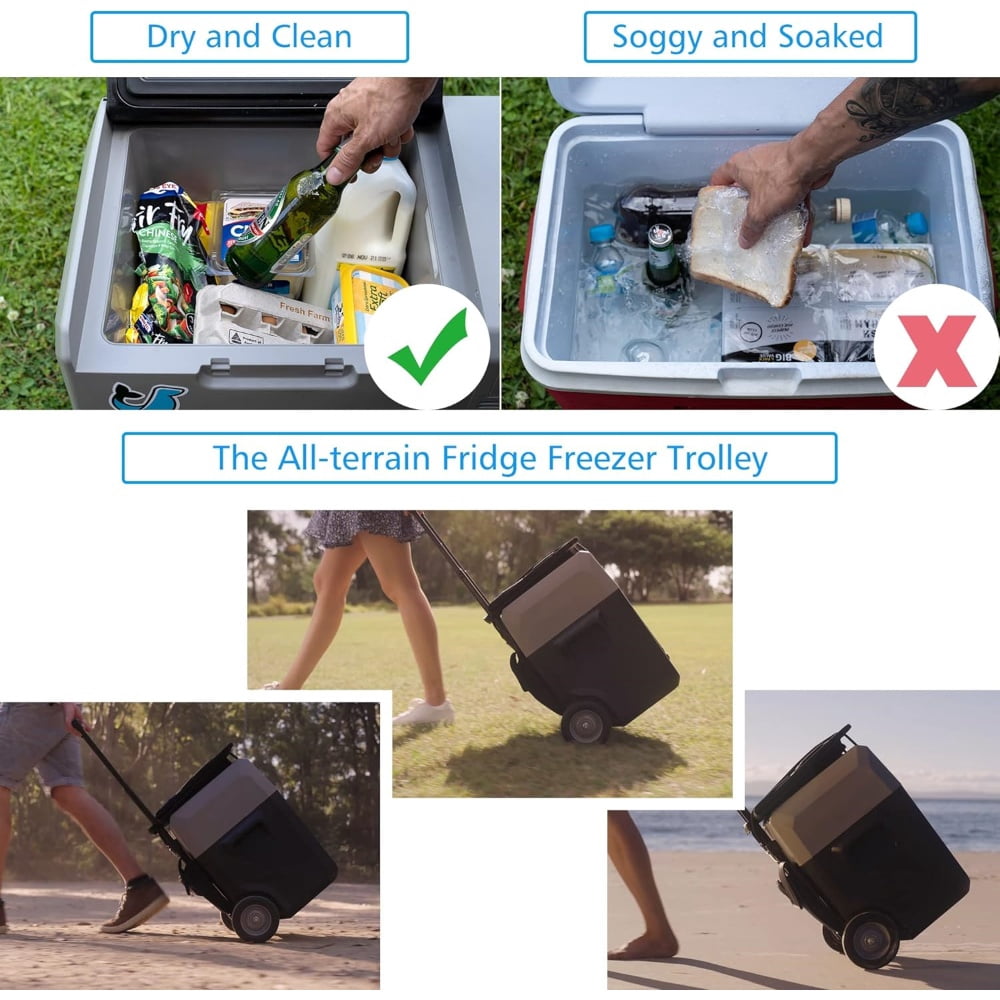 LiONCooler Pro 42Qts Car Freezer, Solar Cooler with APP Control and Strong Compressor, -4℉-68℉ Portable Refrigerator for Camping, Picnic, Fishing, Backyard BBQ (Battery Not Included)