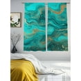 thumbnail image 2 of Turquoise Marble Sheer Curtains for Living Room Bedroom Farmhouse Modern Abstract Aesthetic Sheer Curtains 63 Inch Long 2 Panels Set Light Filtering Curtain Window Treatments Drapes for Dining Room, 2 of 6