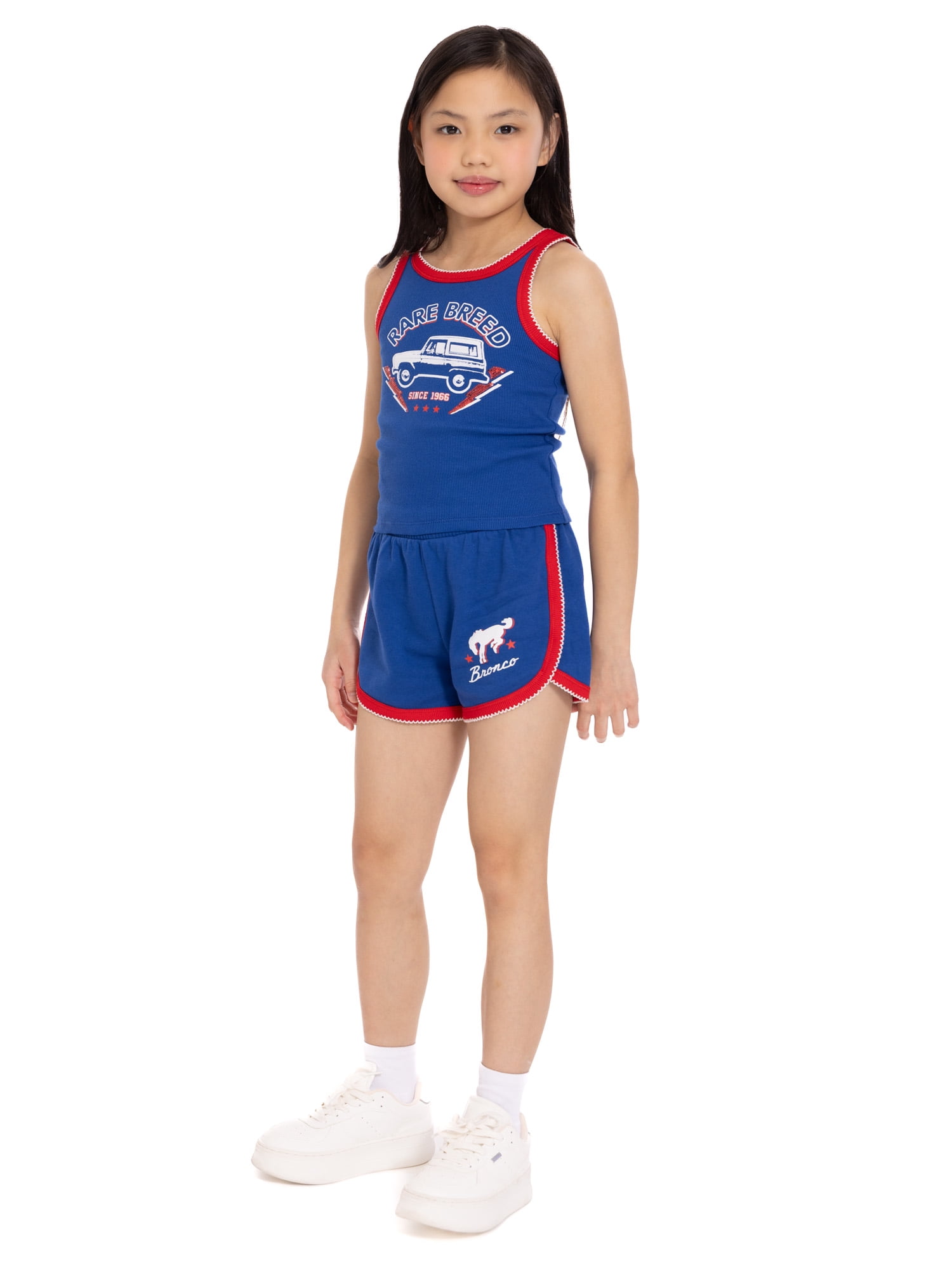 Ford Bronco Girls Graphic Tank Top and Matching Shorts Set, 2-Piece, Sizes 4-16