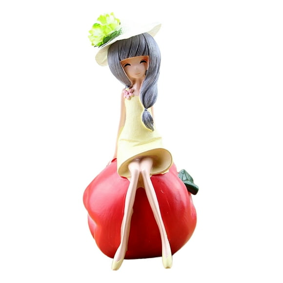 CIMAXIC Doll Piggy Bank Coin Bank Resin Beautiful Girl Fruit Figurine Money Box Saving Pot Ornaments Decoration Desktop Crafts Home Decor
