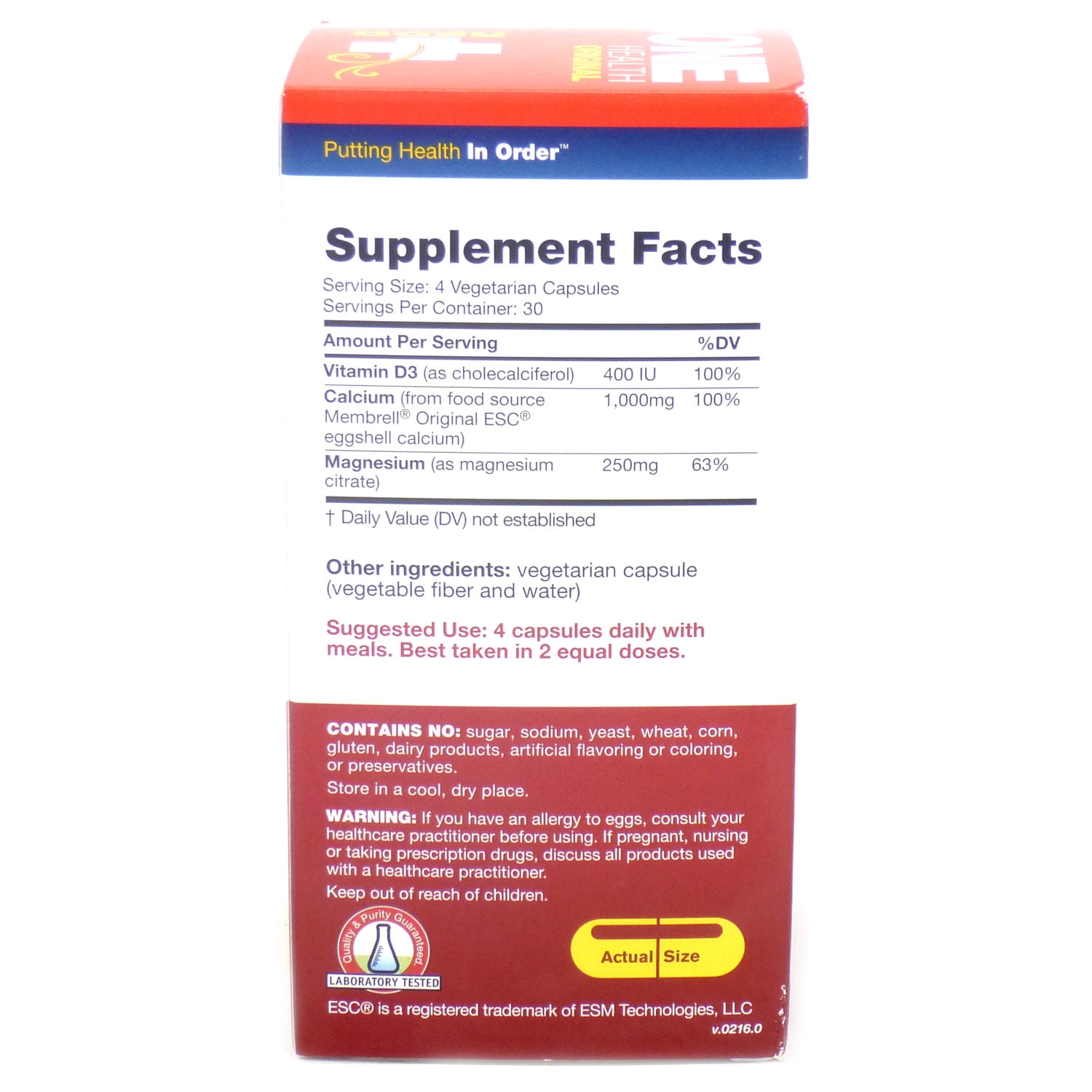 Redd Remedies Bone Health Calcium Mag + D 120 Vegetarian Capsules
