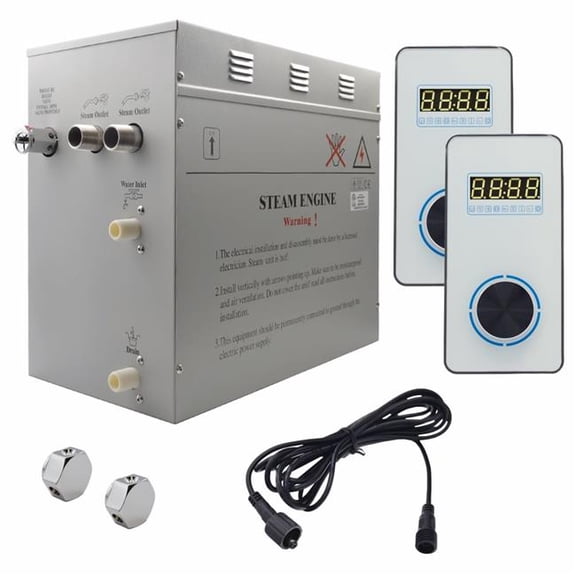 Steam Planet GH12VWU Superior Encore 12 kW Self-Draining Steam Bath Generator Kit & Dual Vertical Digital Keypad, White
