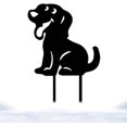 thumbnail image 3 of Siluetas de perros cachorros de arte de la corte, animales piadosos, decoraciones de jardín, tarjeta de jardín acrílica, perro hueco negro, decoración de jardín, silueta artística, 3 of 5